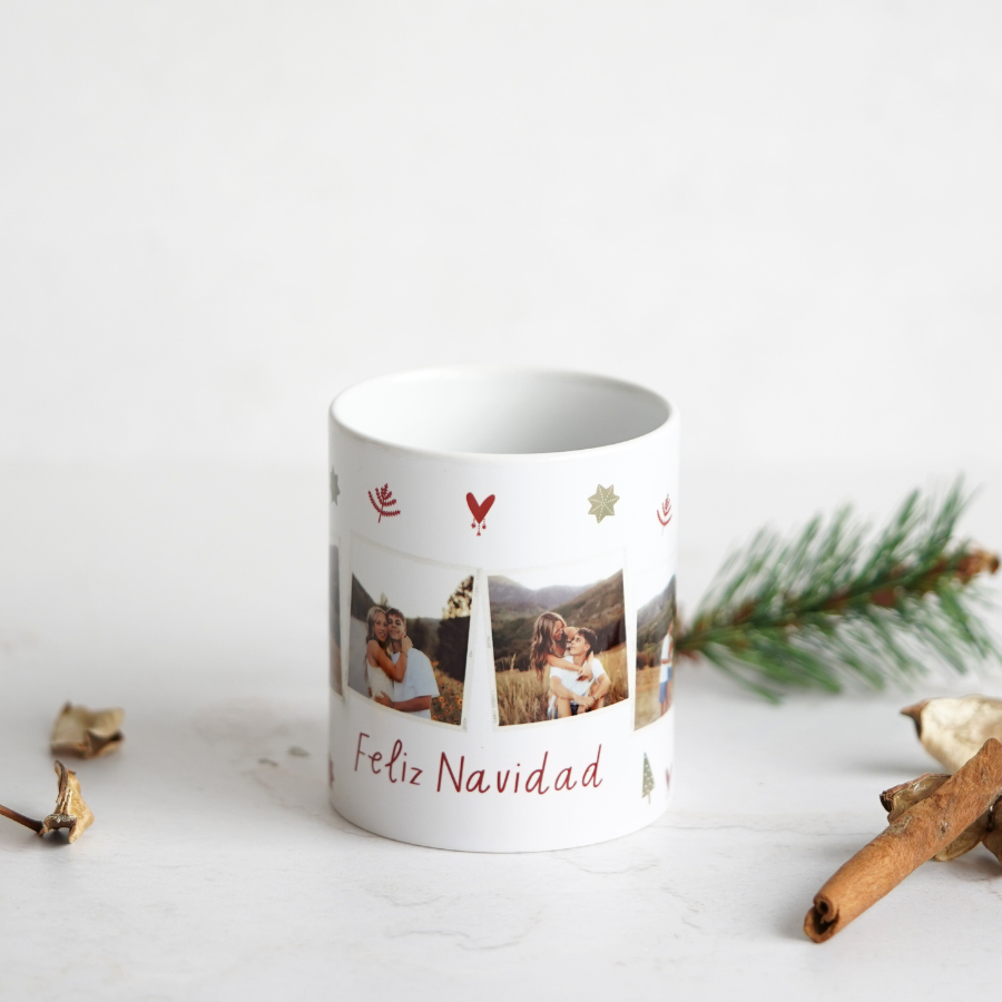 Taza especial para estas navidades con con fotos especiales con tus seres queridos