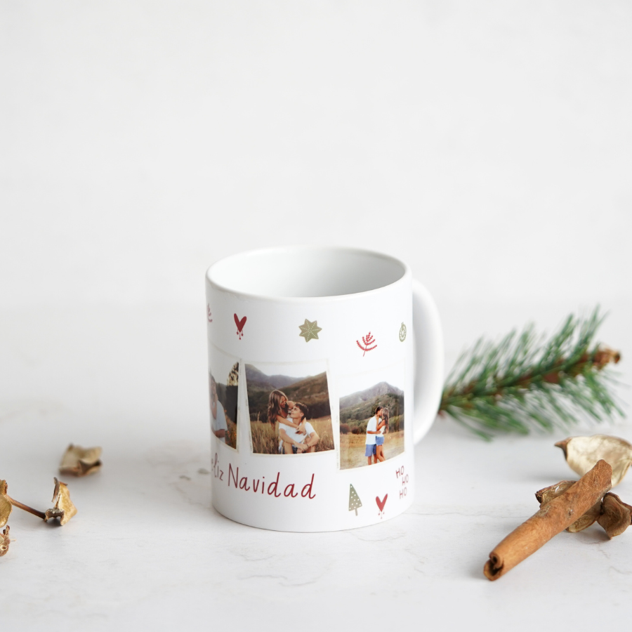 Taza especial para estas navidades con con fotos especiales con tus seres queridos