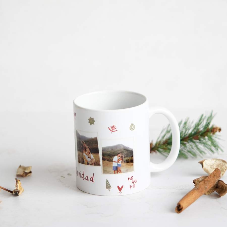 Taza especial para estas navidades con con fotos especiales con tus seres queridos