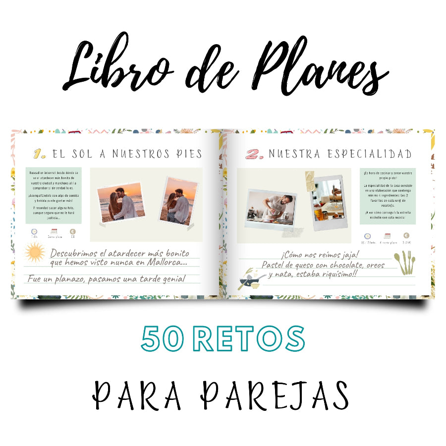 Plan With 50 planes sorpresa para hacer en pareja. Álbum de fotos inolvidable. El mejor regalo. Crea recuerdos inolvidables.Planes en pareja | Idea de regalo | Libro de retos en pareja | Planes divertidos en pareja | Regalos para mi novia | Qué hacer con mi pareja | Cristal Plaque